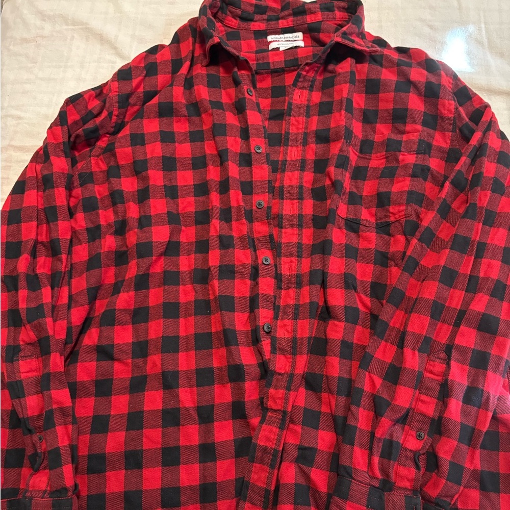 Amazon Red and Black Plaid/Flannel Men's Shirt